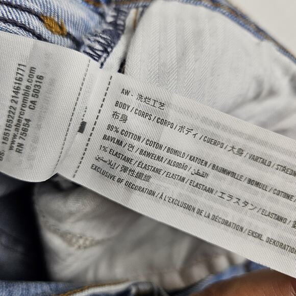 Abercrombie Fitch Jeans 90s Slim Straight Ultra High Rise Blue Women Size 31/12 - Picture 10 of 15